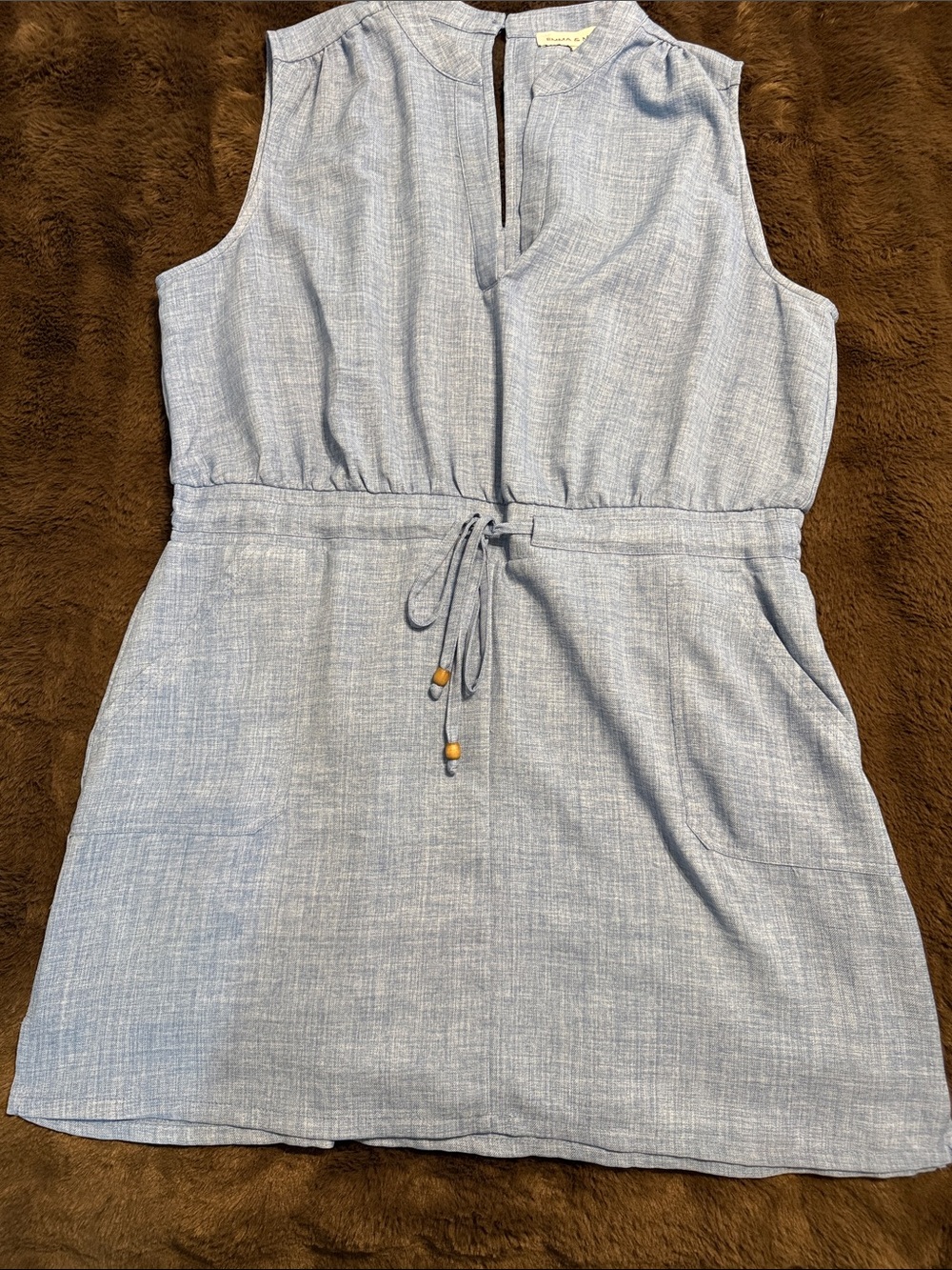 Emma & Michele Light Blue Sleeveless Midi Dress